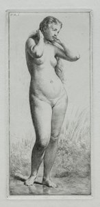 Jeune femme se baignant - Charles Emile Jacque