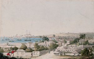 Vue de la baie de Carlisle et de Bridgetown, Barbade - Charles Emilius Gold