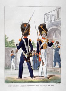 Uniformes des fantassins du corps royal français, 1823 - Charles Etienne Pierre Motte