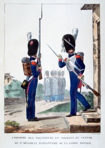 Uniformes du 2e infanterie de la garde royale française, 1823 - Charles Etienne Pierre Motte