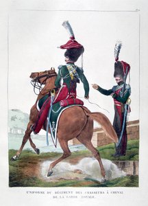 Uniformes du régiment de chasseurs montés de la garde royale française, 1823 - Charles Etienne Pierre Motte