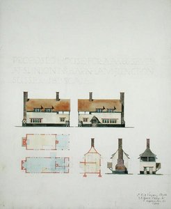 Maison proposée pour A.A. Voysey Esq. à Slindon près de Barnham Junction, Sussex