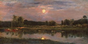 Paysage fluvial au clair de lune, c.1855 - Charles Francois Daubigny