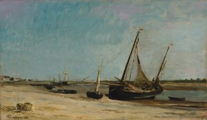 Bateaux sur la côte à Étaples, 1871