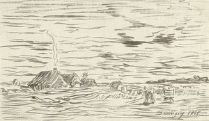 Maisons de paysans dans une plaine - Charles Francois Daubigny