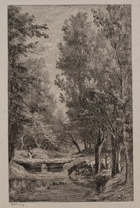 Ruisseau dans la vallée de Mondois, vers 1862
