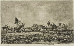 Chariots couverts (Souvenir du Morvan) - Charles Francois Daubigny