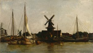 Moulins à Dordrecht, 1872 - Charles Francois Daubigny