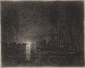 Scène nocturne - Charles Francois Daubigny