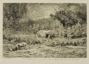 Cochon dans un verger - Charles Francois Daubigny