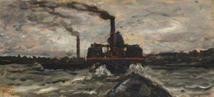 Bateau fluvial, c.1860 - Charles Francois Daubigny