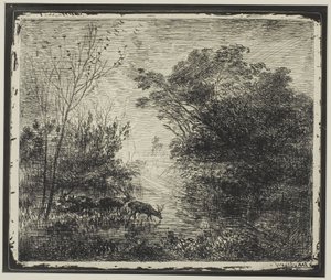 Cerfs - Charles Francois Daubigny