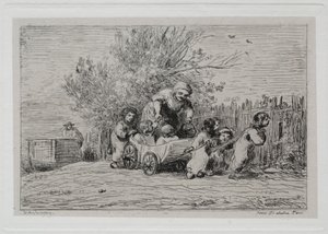 Le Voyage en Bateau : Héritage de la Charrette (Les Enfants avec la Charrette) - Charles Francois Daubigny