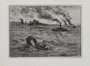 Le voyage en bateau : Les bateaux à vapeur ou Attention aux vapeurs, 1861 - Charles Francois Daubigny