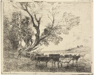 Le gué - Charles Francois Daubigny