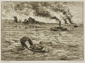 Les bateaux à vapeur (Port brumeux) - Charles Francois Daubigny