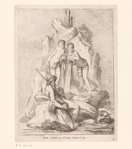 Fontaine avec deux nymphes et un dieu de la rivière - Charles Francois Hutin