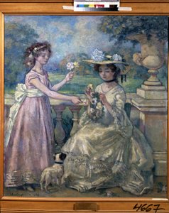 Deux filles sur une terrasse - Charles Francois Prosper Guerin