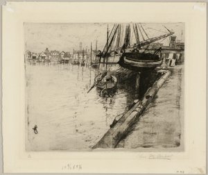 Quai, fleuve New York - Charles Frederick William Mielatz