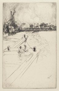 New York depuis le port - Charles Frederick William Mielatz