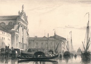 San Giorgio Maggiore. Clair de Lune, 19ème siècle - Charles George Lewis