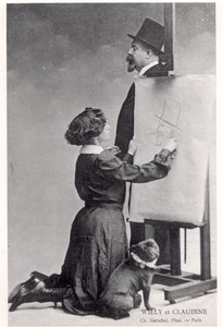 Carte Postale représentant Colette et son mari Willy - Charles Gerschel