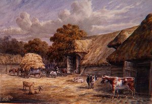 La cour de ferme de M. Harrison, Barton Farm, Buckland, près de Douvres, d