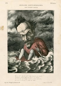Grimaces contemporaines - Illustration de Charles Gilbert-Martin (1839-1905) : Rochefort Henri (1831-1913) - Mer - Charles Gilbert Martin