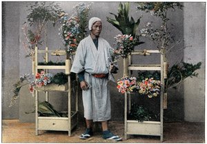 Marchand de fleurs au Japon