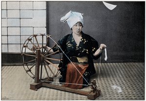 Roue à filer, vers 1890
