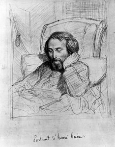 Heinrich Heine (1797-1856), écrivain allemand. Dessin de Charles Gleyre - Charles Gleyre