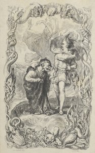Illustration de La Tempête : Caliban, Ferdinand et Ariel, 1836 - Charles Gray