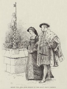Henry VIII et Anne Boleyn dans les Jardins Privés du Roi - Charles Green
