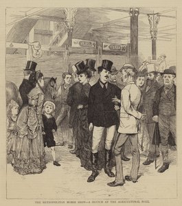 Le salon du cheval métropolitain, une esquisse au Agricultural Hall - Charles Green