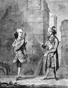Un petit maître français et son valet, fin du XVIIIe siècle