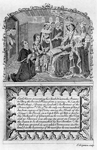 Earl Rivers présente son livre au roi Édouard IV, vers 1477 fin 18e ou début 19e siècle - Charles Grignion