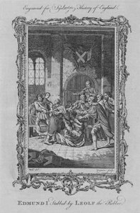 Edmond Ier poignardé par Leolf le Voleur, 1773 - Charles Grignion