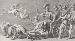 Mars sur un char tiré par trois lions, 1749