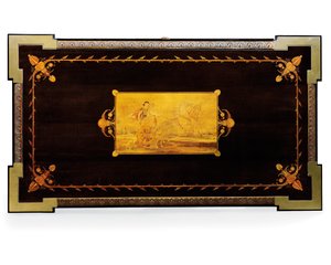 Table Napoléon III, conçue par Jean Brandely, marqueterie par E. Varlot, Paris, vers 1850-75