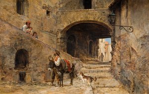 Anticoli Corrado sur les montagnes Sabines, 1883 - Charles H. Poingdestre
