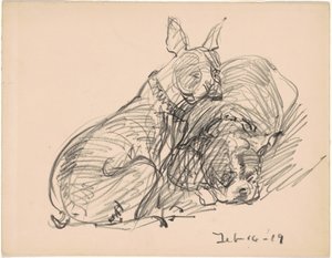 Deux chiens - Charles H. Woodbury