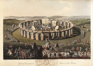 Grand festival conventionnel des Bretons à Stonehenge, pré-romain, 1821 - Charles Hamilton (after) Smith