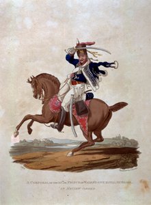 Un Caporal du 10e, ou Royal Hussars du Prince de Galles en Tenue de Revue, de 