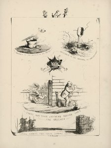 Page de Proverbes avec illustrations - Charles Henry (after) Bennett