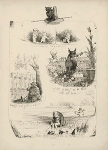Page de Proverbes avec illustrations - Charles Henry (after) Bennett