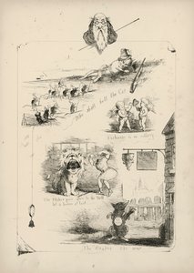 Page de Proverbes avec illustrations - Charles Henry (after) Bennett