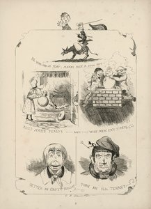 Page des Proverbes avec Illustrations de Charles H Bennett - Charles Henry (after) Bennett