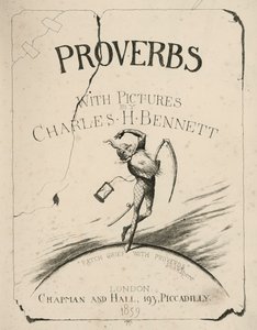 Illustration de la page de titre pour Proverbes avec illustrations (gravure) - Charles Henry (after) Bennett