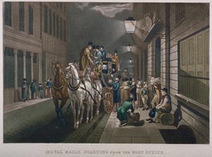 Diligence devant le bureau de poste général, Lombard Street, City de Londres - Charles Hunt