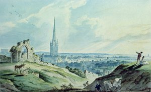 Vue de Norwich, depuis Mouseshold Hill, près des ruines du château de Kett - Charles, II Catton